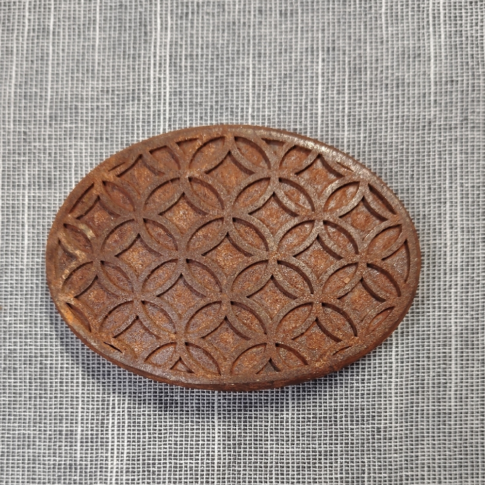 Foster Weld Belt Buckle Rust Rusted Rusty Oxidized Brown Metal Flower Of Life‎